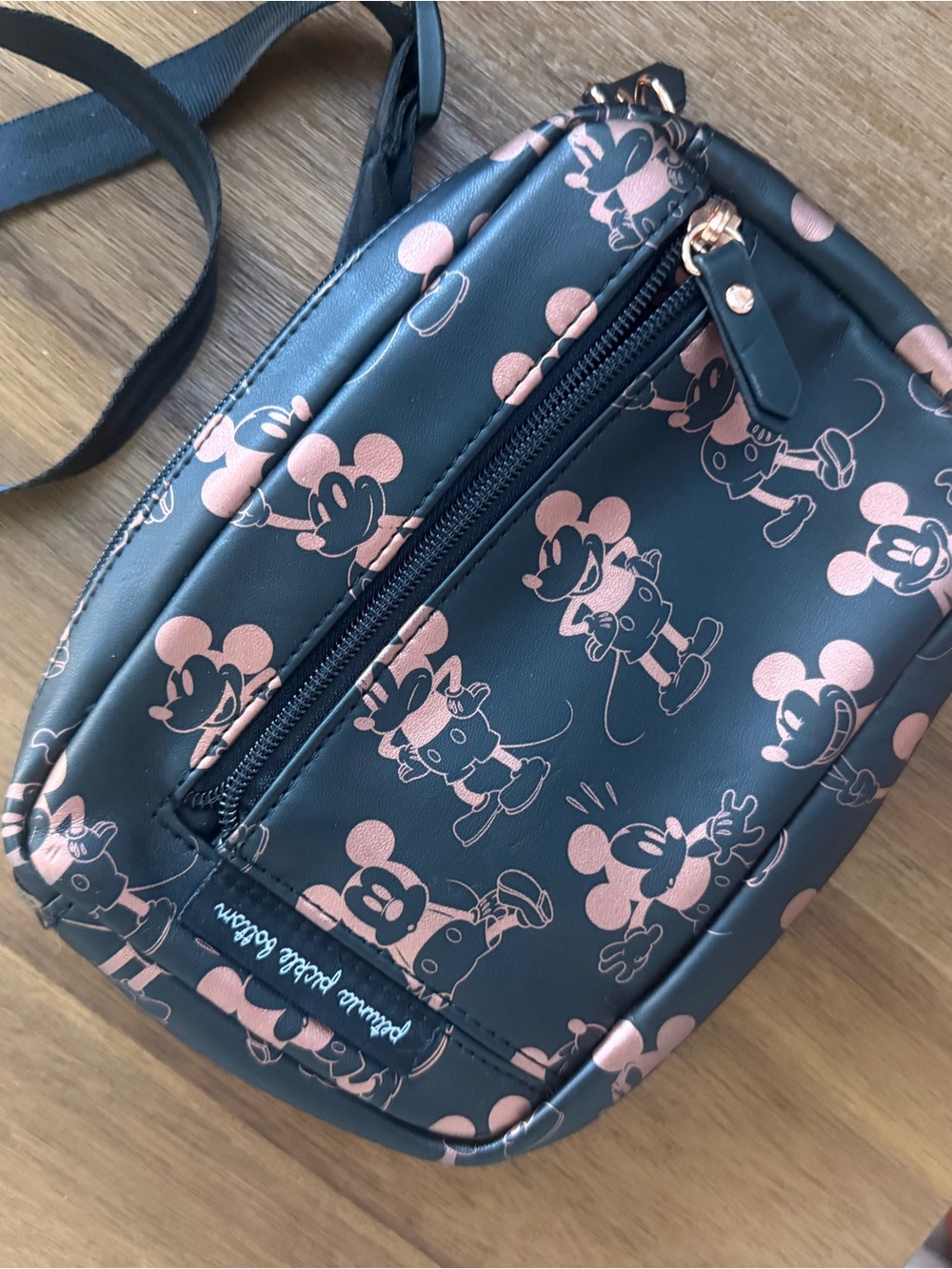 Disney Mickey Mouse Black & Rose Gold Belt Bag